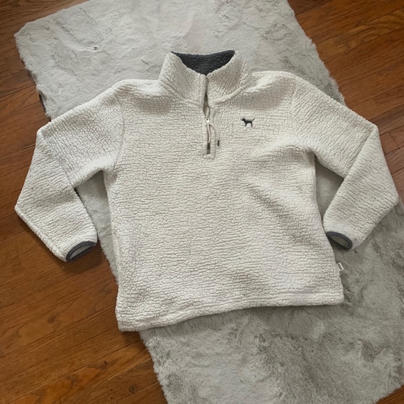 PINK Victoria's Secret Sweaters - 💋 VS PINK white Sherpa pull over